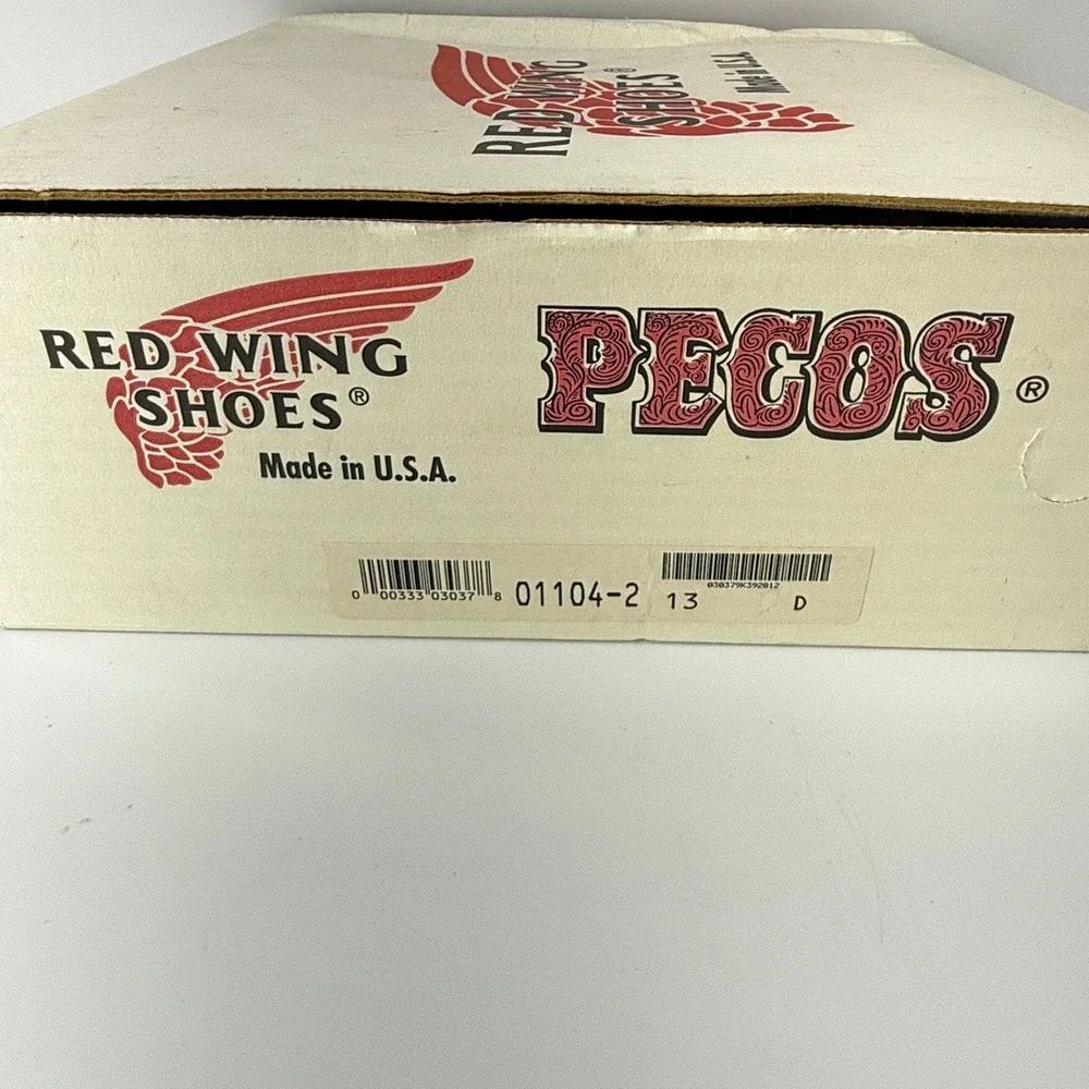 Vintage Red Wing Pecos 1104 Leather Pull On Work Boots Mens 13 D NIB